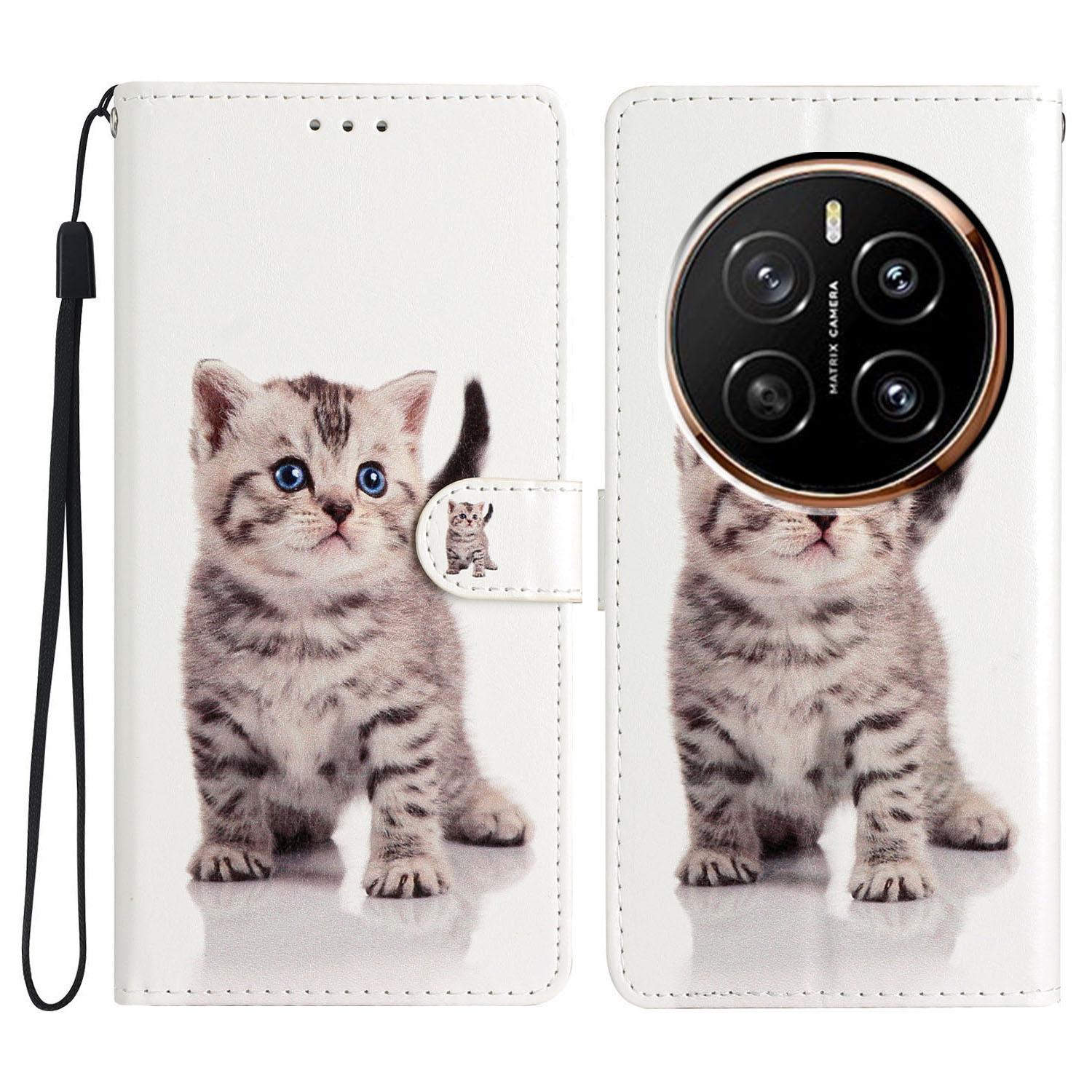 

For Honor Magic7 5G Wallet Case PU Leather Pattern Printing Stand Phone Cover with Strap I