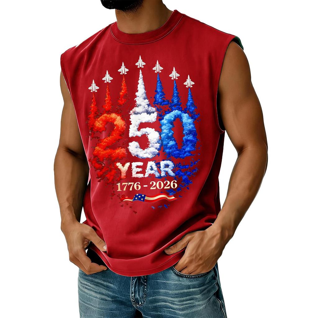Men's Casual Independence Day Printed Tank Top