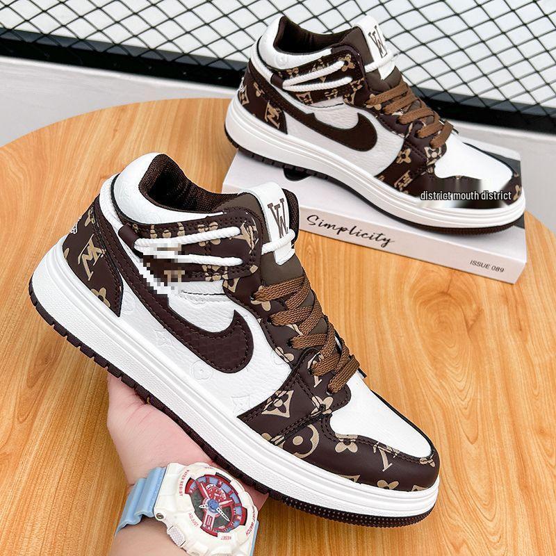 AJ Damen Air Force 1 High-Top Schwarz Weiß Panda Shadow Grey Sneaker
