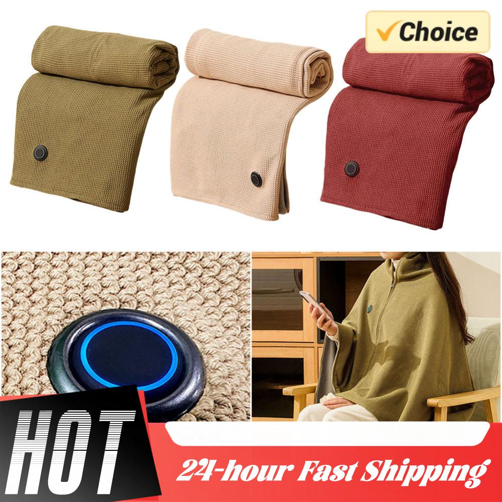 3 Levels Temperature USB Electric Heated Blanket Wearable Heated Blanket Washable Warmer Blanket Shawl Portable Warmer Blanket
