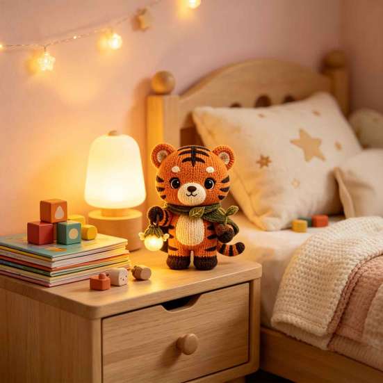 Small Animal Decoration Handmade Knitted Doll for Kids, Soft Crochet Forest Plush Toy, Decorative Figurine Cute Hand Woven Stuffed Doll,
