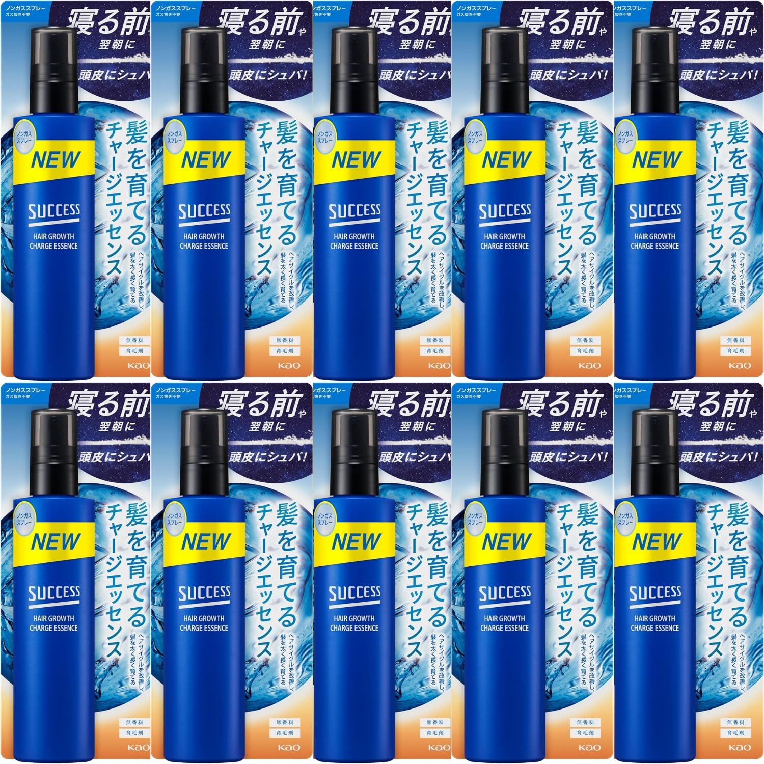 

Эссенция для роста волос Kao Success Hair Growth Charge Essence 190 мл, без запаха, набор из 10 предметов, 8 LINK, без газа