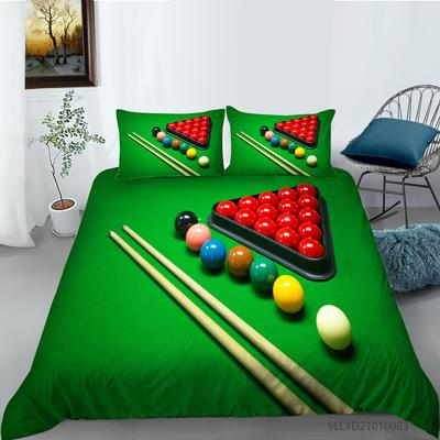 Football Billiards 3D Digital Printing Quilt Cover Pillowcase Two Or Three Piece Set Polyester Independent Website