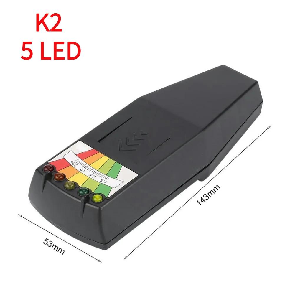 K2 EMF Meter 5-LED Indicator Gauss Meter LCD Digital Electromagnetic Field Radiation Tester Portable  Ghost Hunting Detector