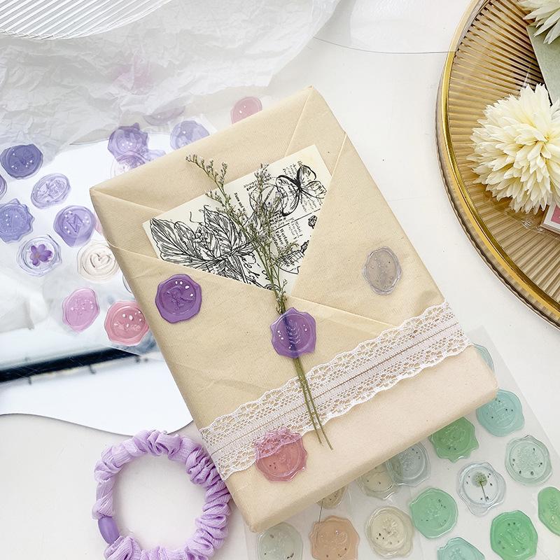 Sigilii de ceară bomboane de dimineață devreme Autocolante transparente pentru plicuri și jurnale