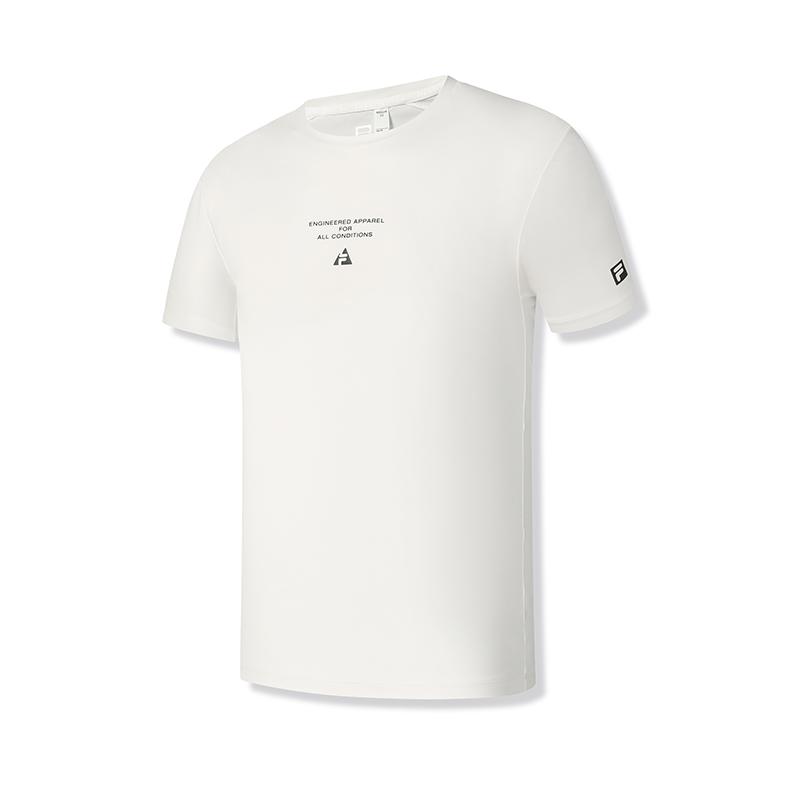 FILA Explore Series Refreshing Elastic Breathable Simple Fashion Versatile Short Sleeve T-Shirt Men Tops Snow-White A11M527111F-WT