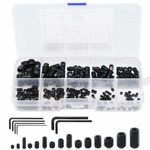

COOLBOTANG 300-Piece Set Hex Socket Head Screws, Carbon Steel, Internal Hex Socket Grub Screws, Hex Screws, Hex Socket Bolts, Set Screw Kit, Repair To