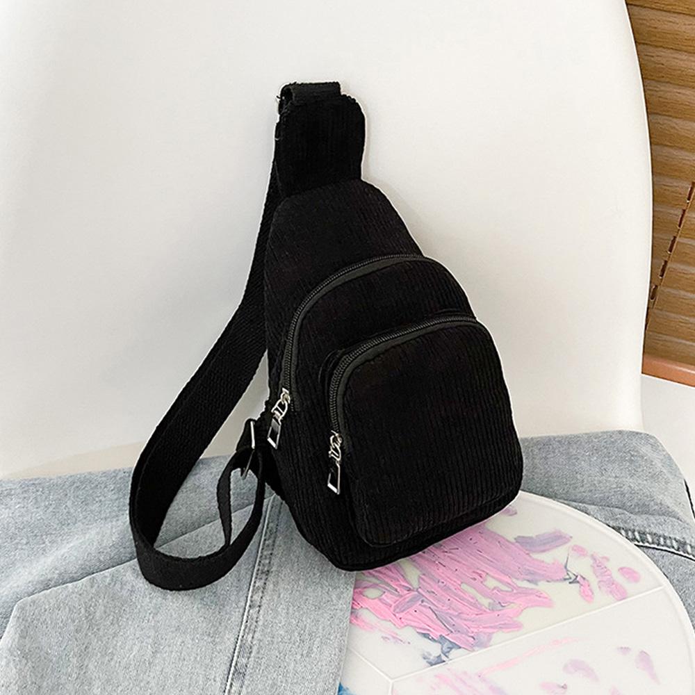 

Tote bag, corduroy waist bag, casual and lightweight crossbody bag, versatile and simple, adjustable strap A-DH чёрный