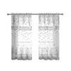 2pcs Leaves Printed Translucent Gauze Curtain Home Curtain