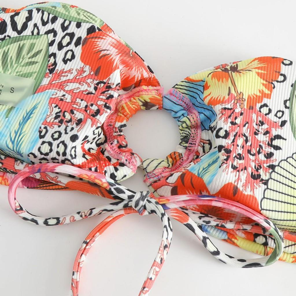 New European & American Tie-Up Bow Bikini Set: Fashionable Women's Two-Piece Swimsuit