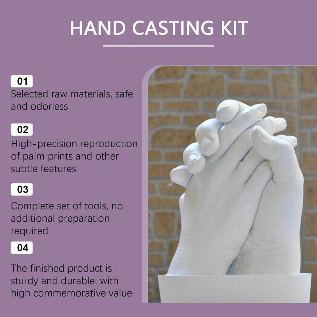 DIY 3D Hands Mold Couples Hands Casting Kit Souvenir Sculpture Hand Casting Kit Couples With Gloves Handmade Craft Set