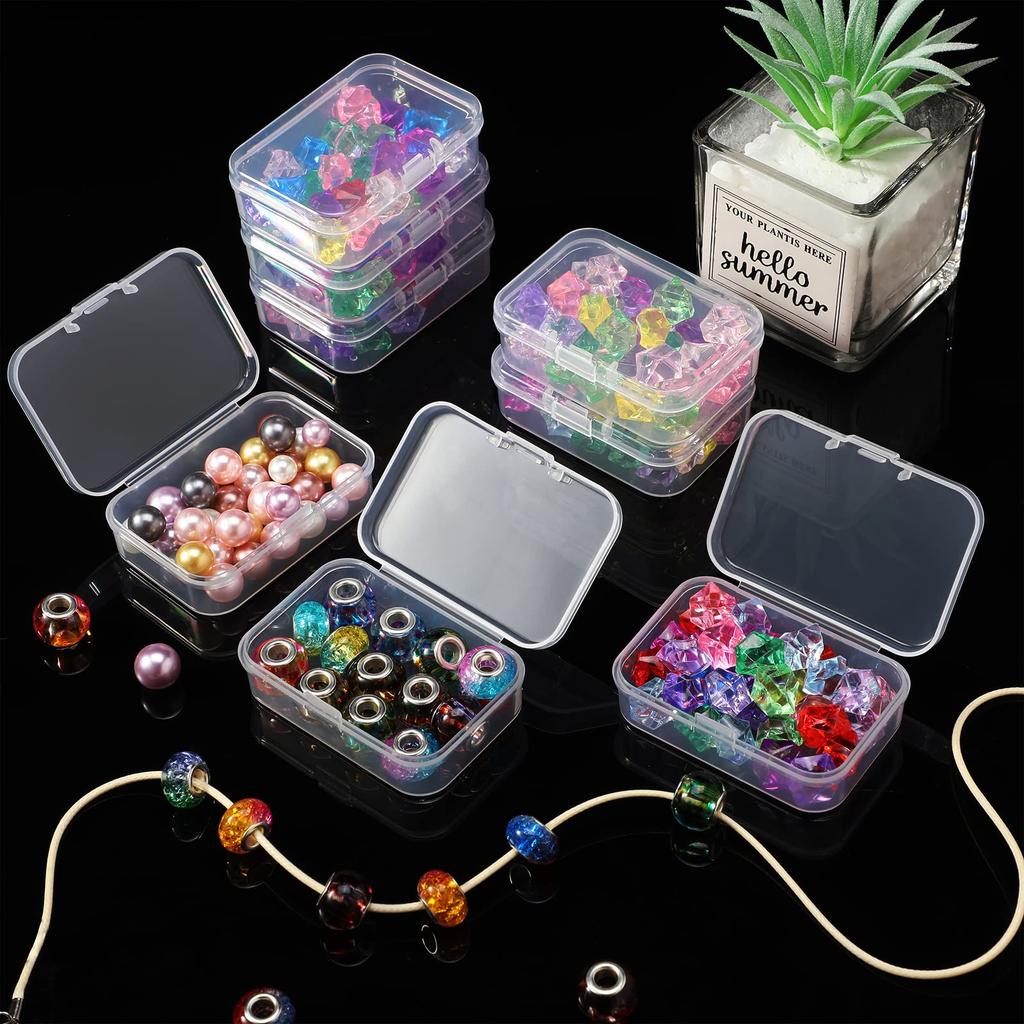 5Pcs/10Pcs PP Storage Box Mini Transparent Plastic Case Container Square Rectangle Packaging Box for Jewellry Beads Small Items