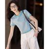 DEMANA Summer Dopamine Women's Spray-Dyed Letter Print T-Shirt