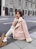 Manteau en peluche de laine d'agneau écologique: Chaud, Polyvalent, Col montant Automne & Hiver