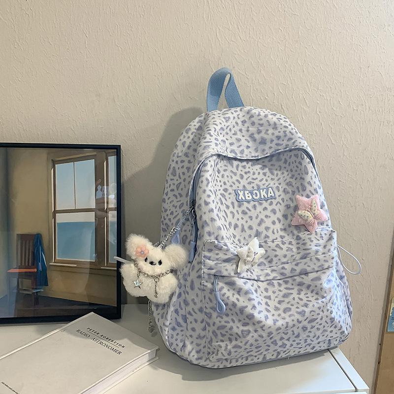Schultasche neu hochwertig japanisch ins frisch und süß Leopardenmuster Mini-Rucksack Oberschüler Rucksack mit großer Kapazität