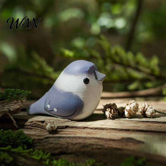 Durable Bird Figurine Handmade Wooden Carving Statue Miniature Wildlife Sculpture for Living Room Office Desktop TV Stand Decor Gifts Lovers