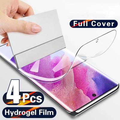 4Pcs Hydrogel Film Für Samsung Galaxy S23 S22 S21 S24 Ultra Plus A52S 5G A55 A73 A54 A53 A15 a25 A35 S20 FE S10 Plus 5G Film
