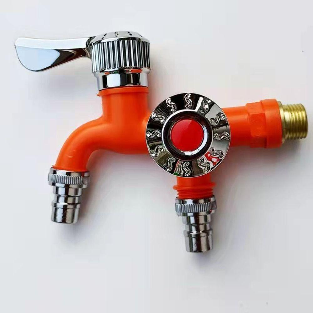 

Multi-function Washing Machine Faucet Double Nozzle Water Tap for Garden Kitchen оранжевый