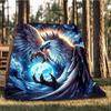 1pc Eagle, Fantasy Art Throw Blanket Polyester Fiber, Lightweight Flannel, Soft & Warm, All Season Use for Outdoor, Camping Digital Print