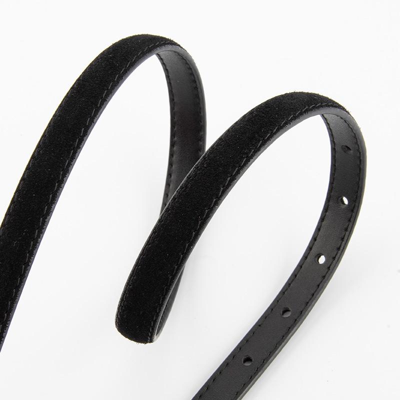 Retro Popular Genuine Leather Women's Fine Belt Matte Silver Pin Buckle High-end Jeans with Accessories for Women's Belt