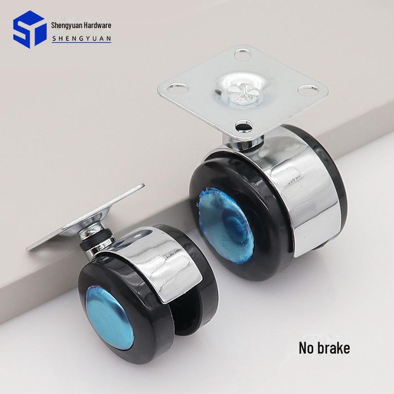 2-tums platt universalhjul med broms för möbler och skåp