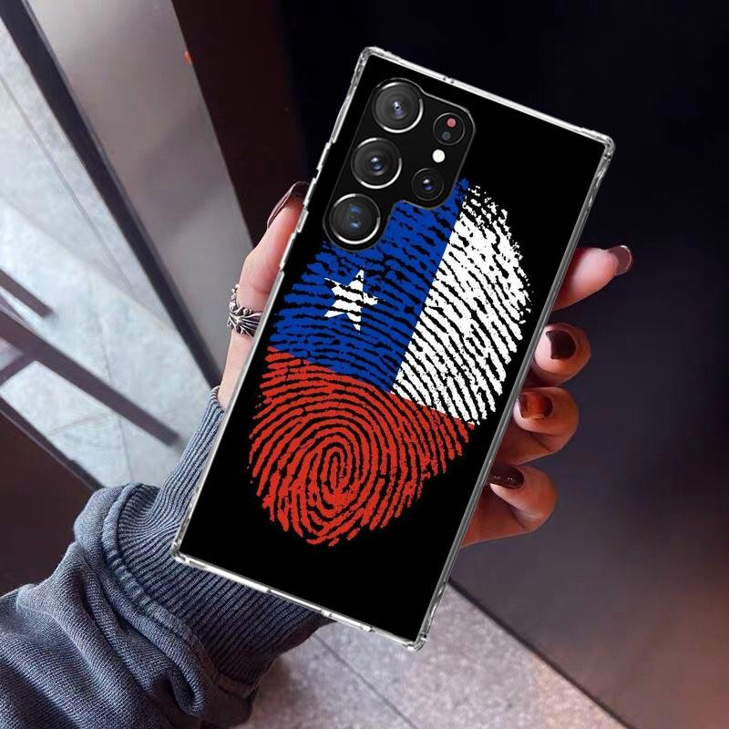 Chile Flag Phone Case For Samsung Galaxy S23 S24 S25 Edge S26 Ultra S22 + S21 Plus S20 FE Cover Silicone Print Shell Galaxy S23