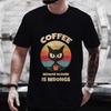 Men's Street Wear Cat Lover Funny Coffee Because Murder Print T-shirt Short Sleeve O-neck Streetwear Summer T Shirts Men