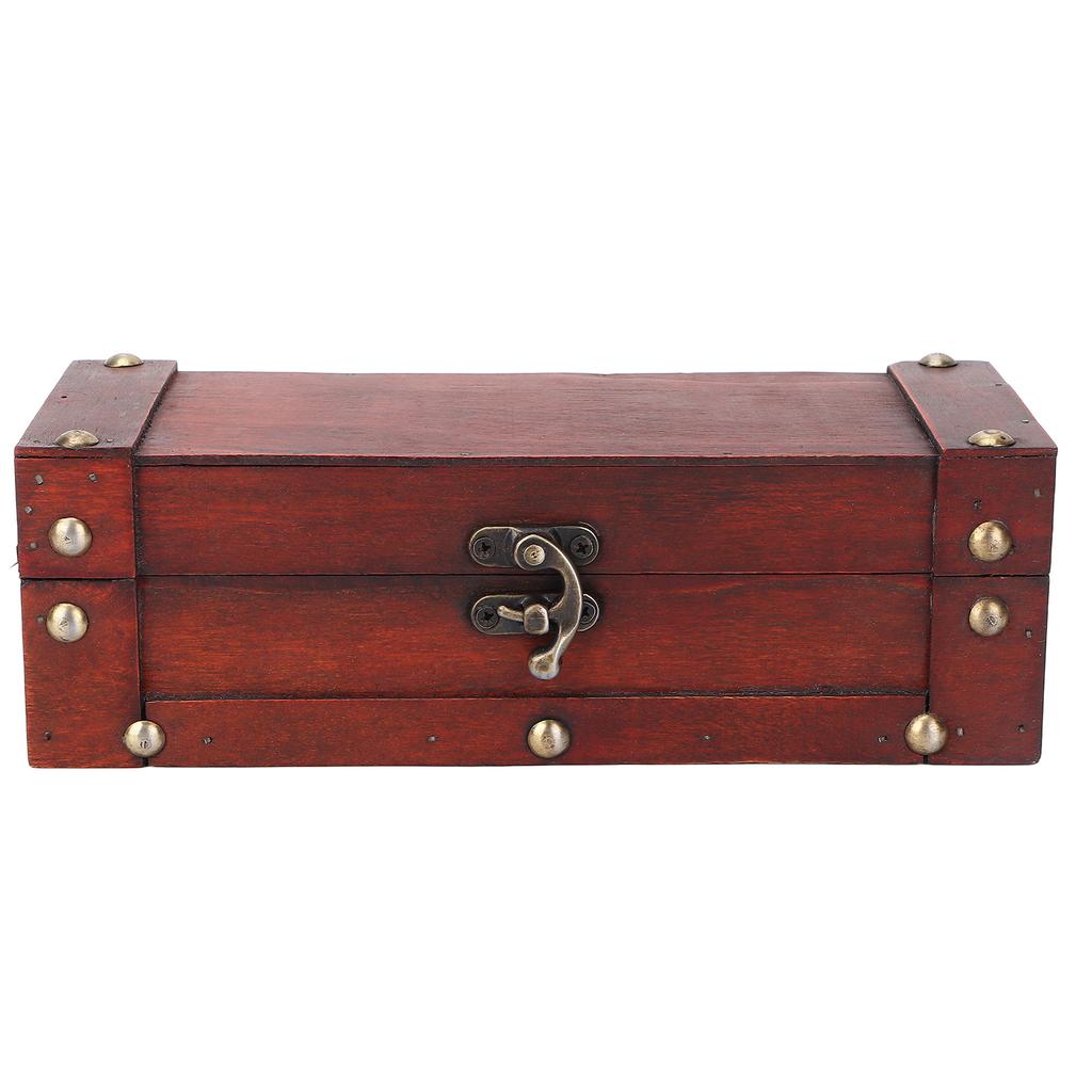 Retro Jewelry Box Wooden Alloy Buckle Antique Storage Case for Necklace Earrings Watches