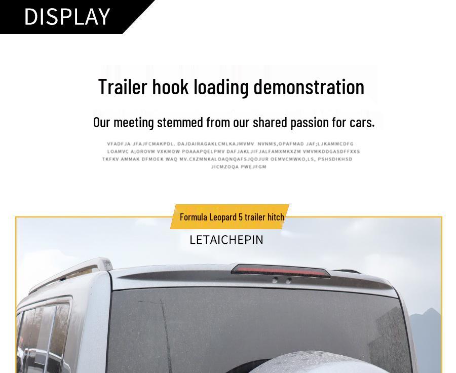 Upgraded Reinforced Tow Bar for Equation Leopard 5 Trailer Hitch