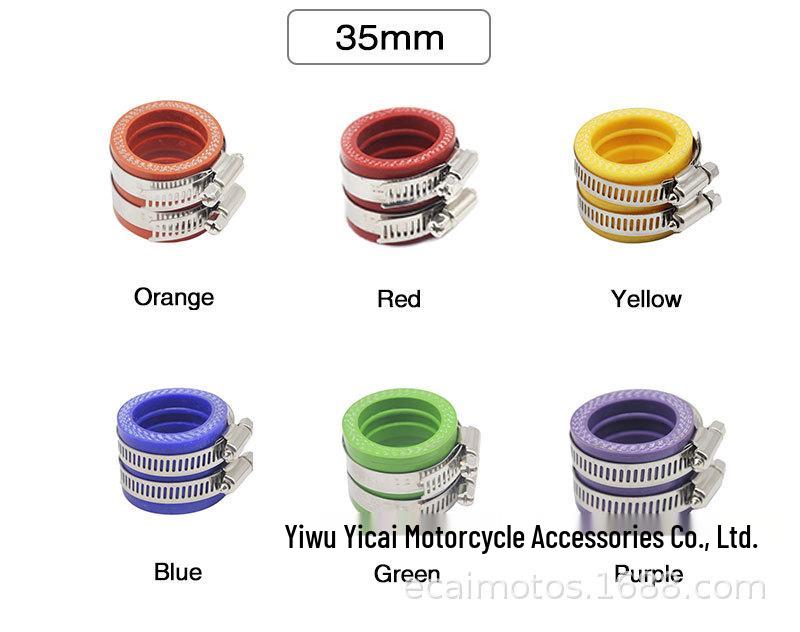 

GY6-125/150 Carburetor Intake Manifold Interface with Colored Hose Motorcycle Mod Parts Metal Manifold + Yellow Interface