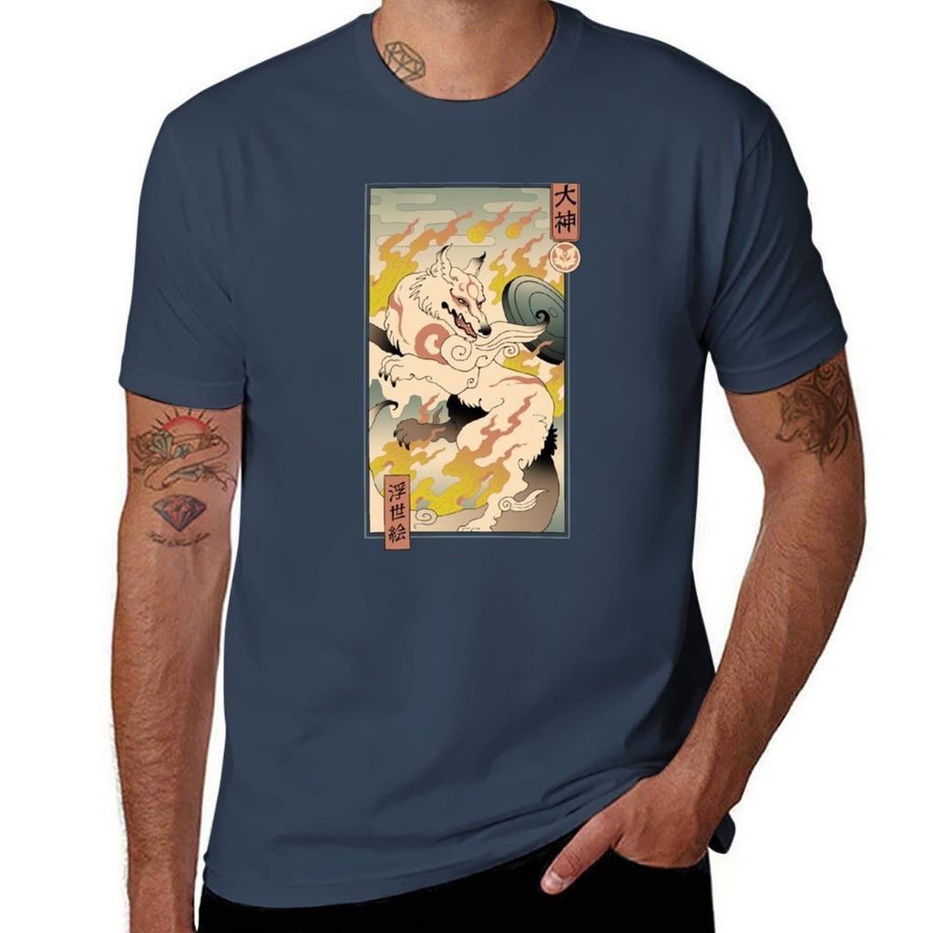 Okami Ukiyoe Tshirt Plus Size Summer Casual Tshirt