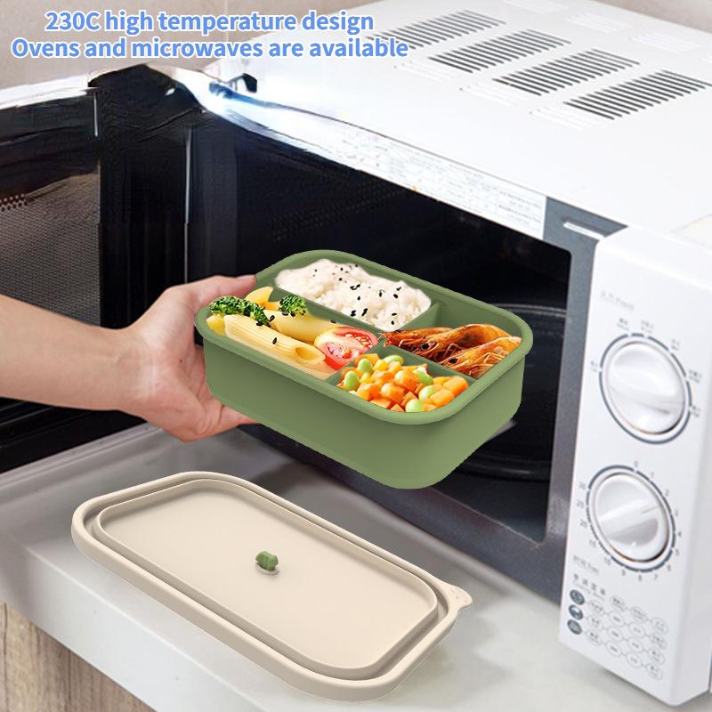 Microwave Heating Silicone Lunch Box Refrigerator with Lid Crisper Box Divider Box