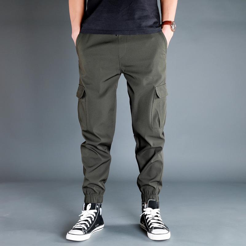 Men's Loose Cuff Overalls: Trendy Harem Jogging Pants with Large Pockets for Spring & Summer, Available in Large Sizes