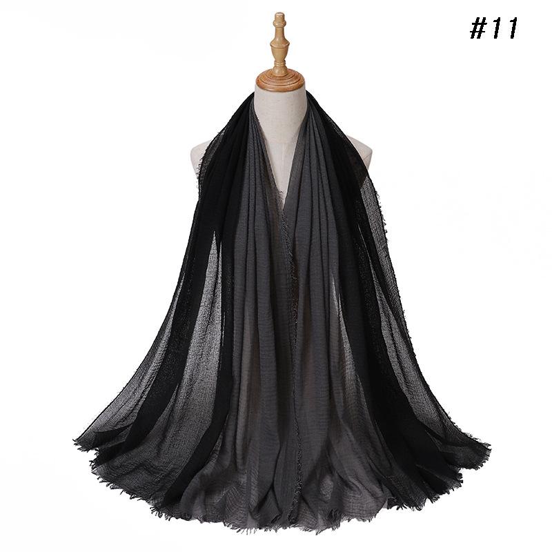 Gradient Color Cotton Linen Scarf Travel Camping Shade Long Scarves Shawl Head Wraps Headscarf Neckerchief Women Muslim Hijabs