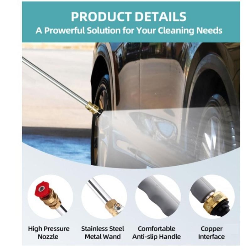 Metal Sprays Nozzle Kit Featuring High Pressure Output Ergonomic Grip and Three Interchangeable tip for Versatiles Cleaning