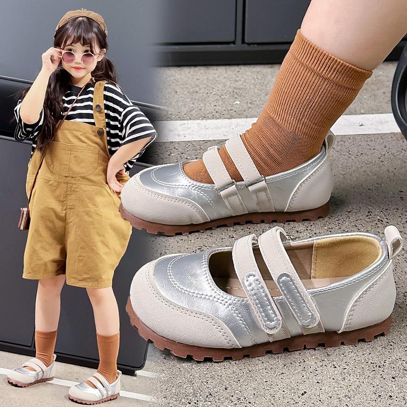 Girls' Small Leather Shoes Spring New Princess Style Soft-soled Single Shoes Summer Mary Jane Performance Doudou Shoes Children