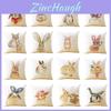 Adorable Rabbit Pillowcase Sofa Throw Pillows Cover With Animal Print For Cozy Home Decor