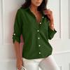Damen Farbe Lässig Langarm Knopfleiste Strickjacke mit Reverskragen