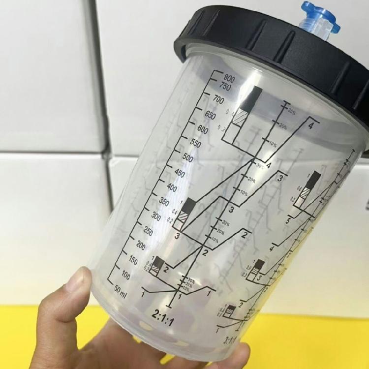 Kit Tazza Vernice per Aerografo Liner Monouso Design Antigoccia Misurino Tazza Miscelazione Vernice 165/400/600ml