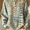 Women'S Four-Button Waffle Top, Waffle Long Sleeve Round Neck Henley Sweatshirt