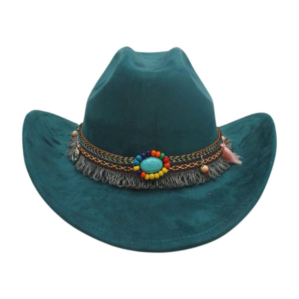 British Style Knight Performance Dance Performance Jazz Hat Ethnic Style Warped Edge Top Hat Travel Cowboy Hat