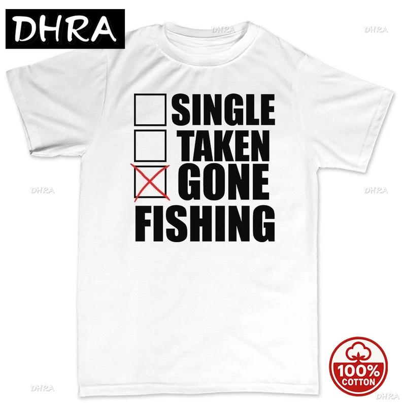 Single Taken Gone Fishing Tackle Rod Line Tshirt Graphic T Shirt Homme for Beach Chill Street Fashion Printed Tee Hip Hop S