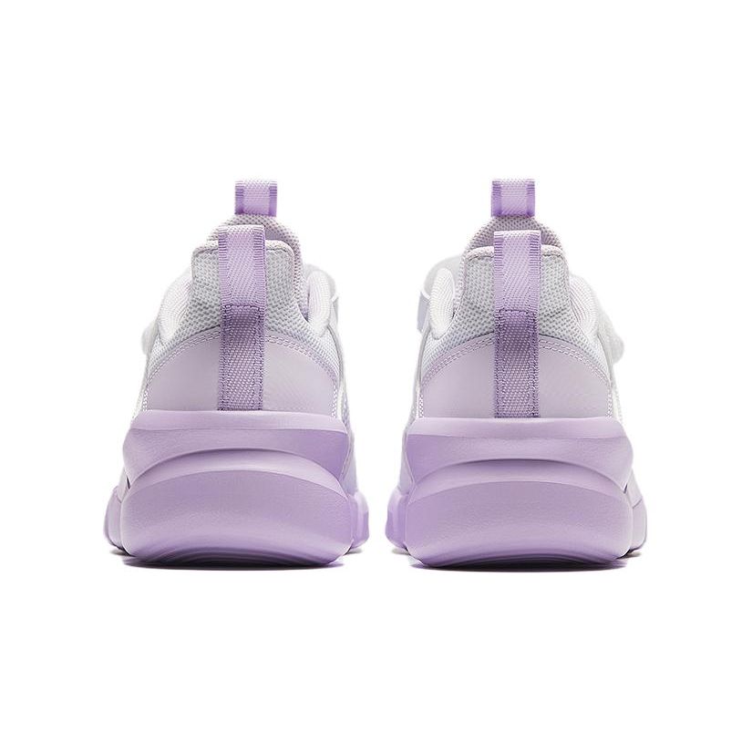Anta Kids Mesh Breathable Shock Absorbing Wear Resistant Non-Slip Low Top Running Shoes Kids Running Shoes White Purple A322425509-1