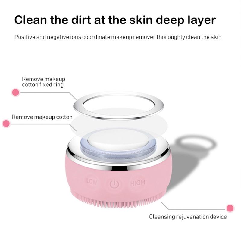 Face Cleaning Brush Natural Spa Ultrasonic Face Scrubber Massager Sonic Vibrating Facial Cleansing Brush Mini Electric