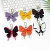 Cute Retro Colorful Butterfly Pendant Leather Exquisit Butterfly Key Ring Personalized Car Keyring For Women Bag Pendant