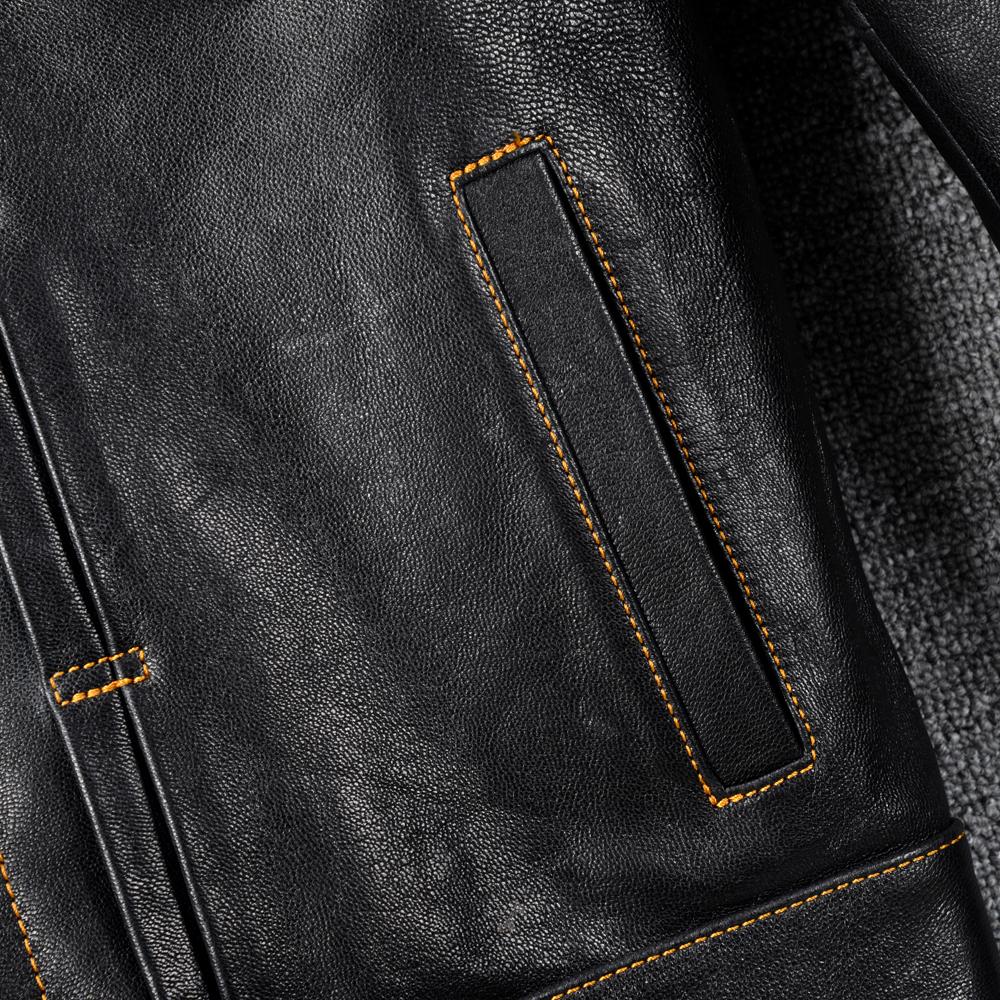 Classic 506 Style Genuine Cow Leather Jacket For Men Blue Black Natural Goatskin Coat Man  Slim Fit Soft Male Clothes Autumn