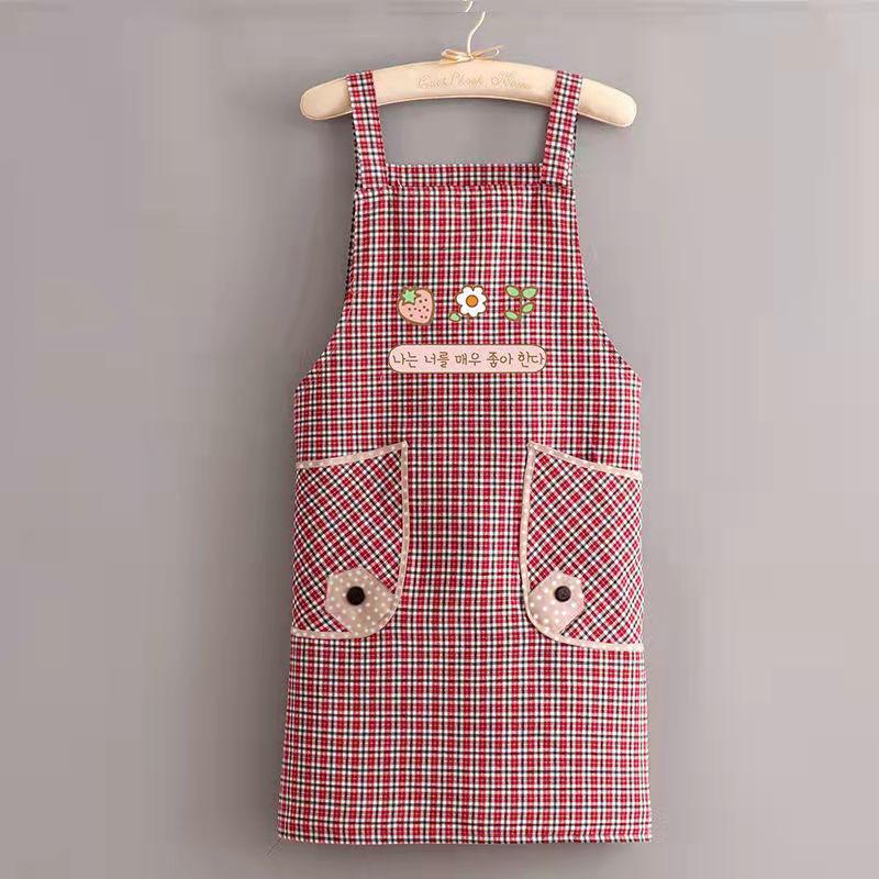 Custom Logo Long Sleeve Cotton Kitchen Apron - Women’s Restaurant & Household Cooking Waist Workwear
