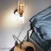 Modern LED Wall Light Nordic Iron Net Glass Wall Lamp Hotel Cafe Store Corridor Bedside Creative Double Head Lighting Home Decor