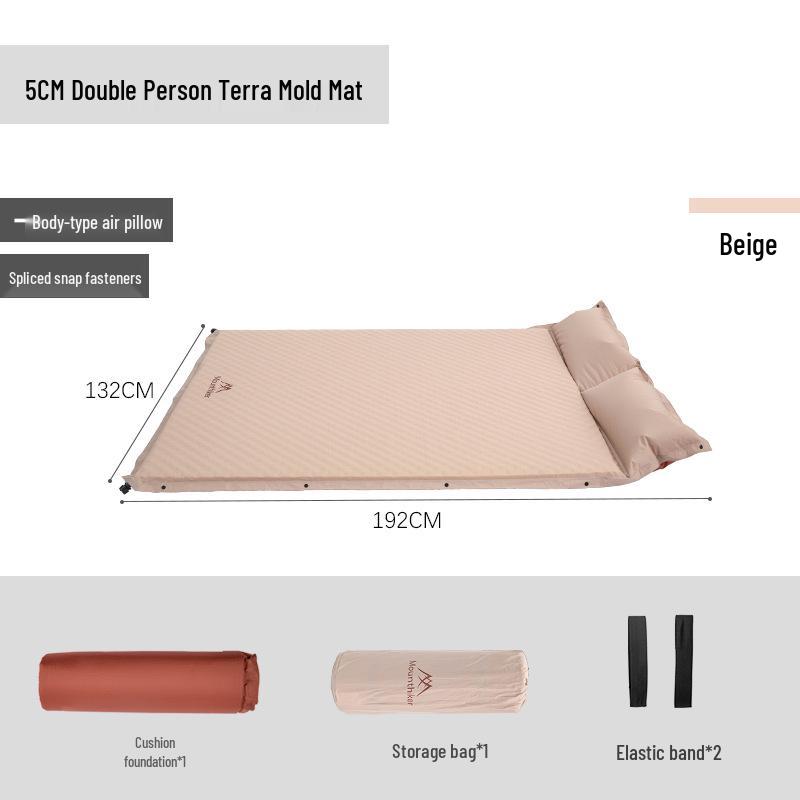 Mountain Guest Terra Inflatable Camping Mat with Pillow - Moisture-Proof Air Nozzle Sleeping Pad