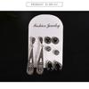 Bohemian Black Diamond Ear Studs Set With Geometric Design For Vintage Jewelry Enthusiasts
